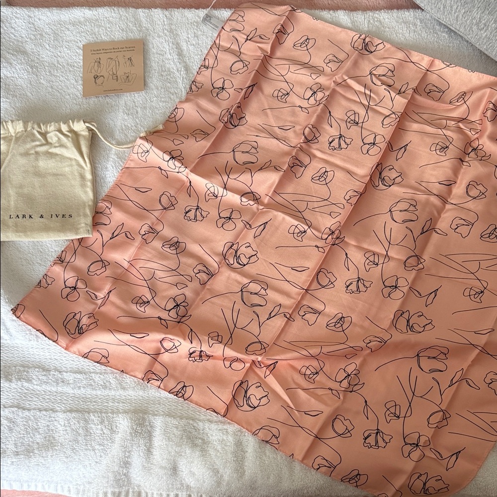 Lark & Ives Pink Floral hair Scarf